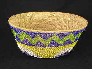 A Pomo beaded bell-shaped basket